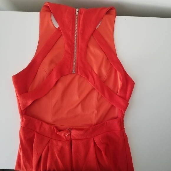 Lulu's Fit & Flare Cut Out Back Pleated Skater Dress Red/Orange Size S - Picture 12 of 14
